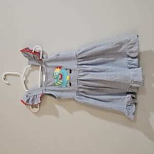 Blue striped "beach" dress -2T